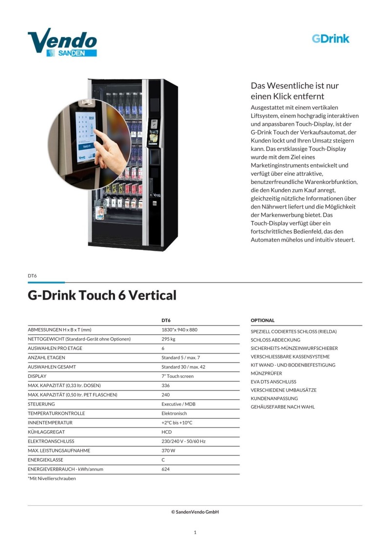 G-Drink Touch 6 Vertical